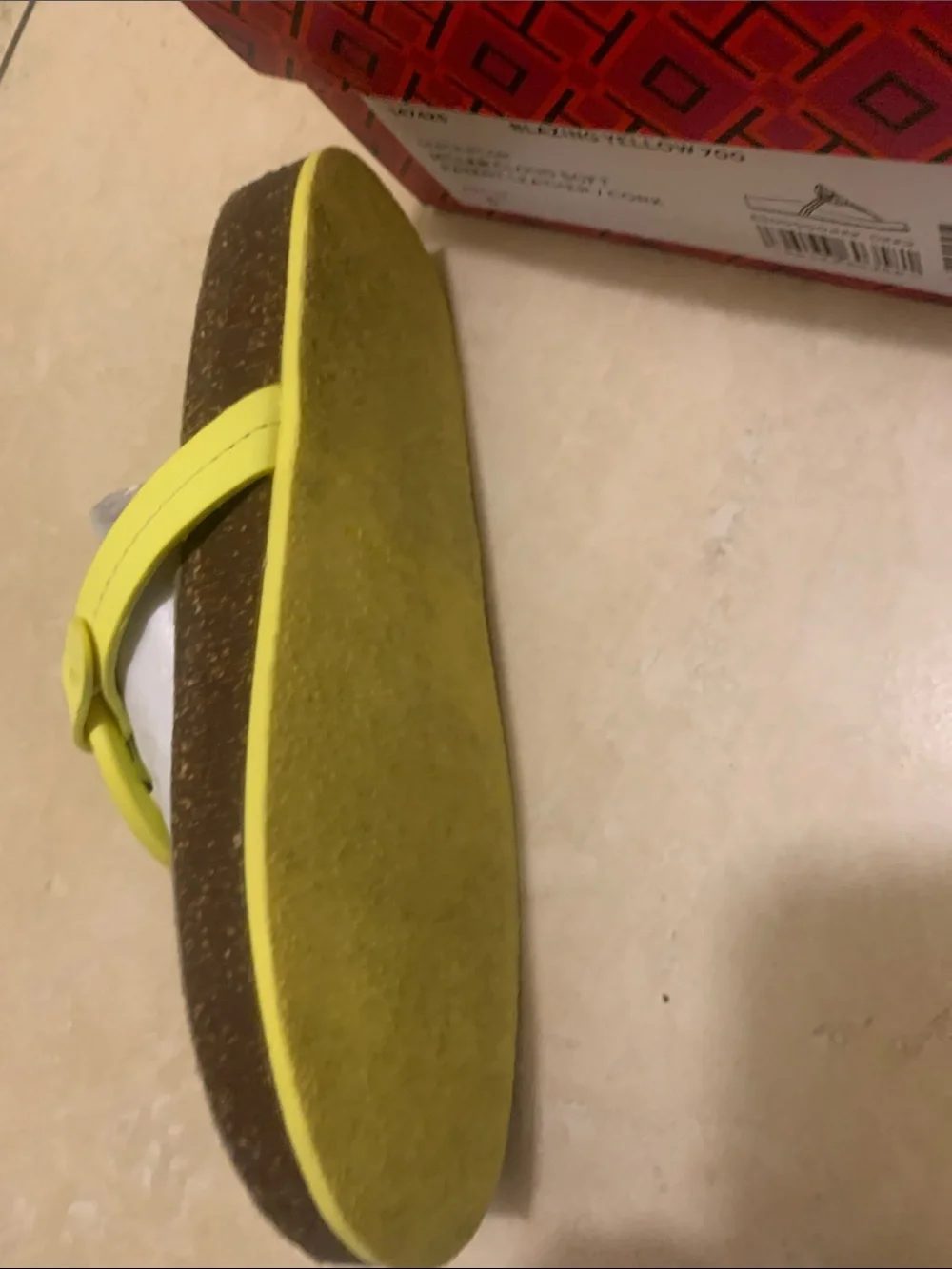 Yellow Logo Thong Sandals